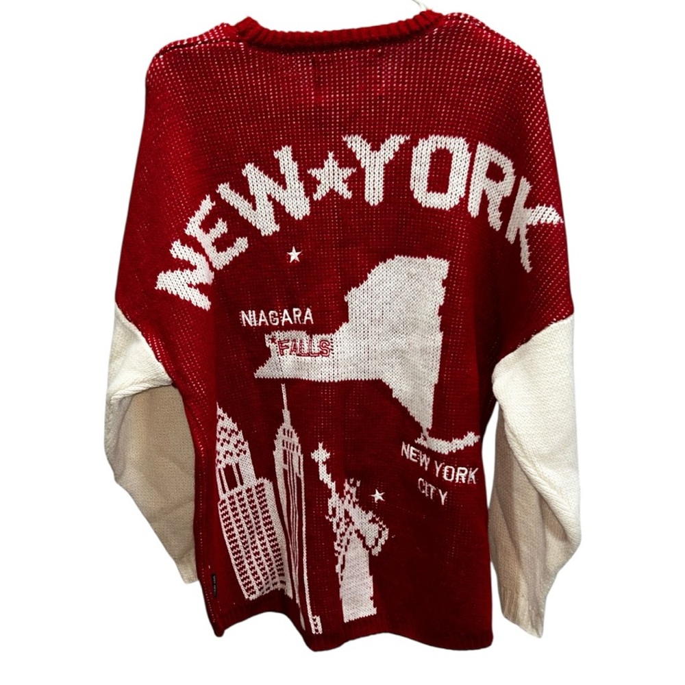 New Spirit Jersey Oversized New York Knit Sweater Size S - Picture 4 of 8